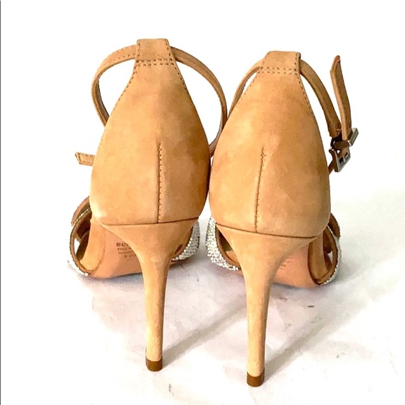 NWT SCHUTZ Jolita Crystal Suede Sandal - Picture 9 of 10